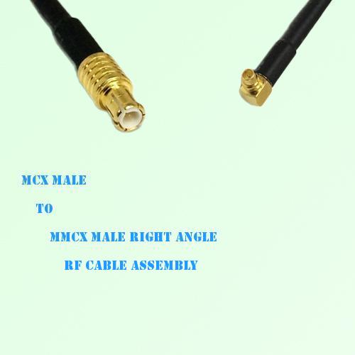 MCX Male to MMCX Male Right Angle RF Cable Assembly
