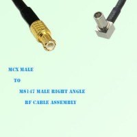 MCX Male to MS147 Male Right Angle RF Cable Assembly