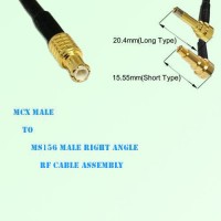 MCX Male to MS156 Male Right Angle RF Cable Assembly