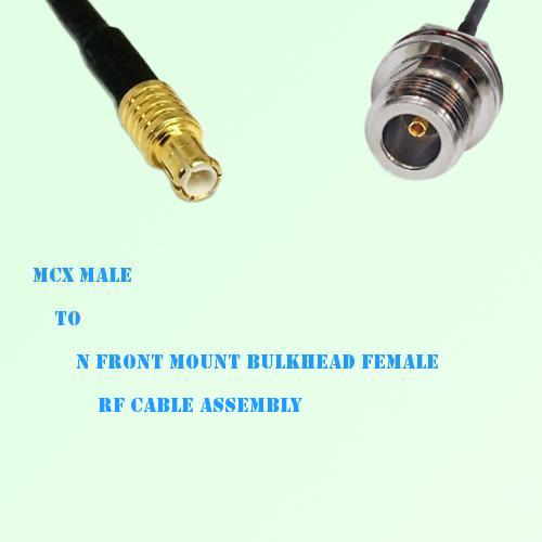 MCX Male to N Front Mount Bulkhead Female RF Cable Assembly
