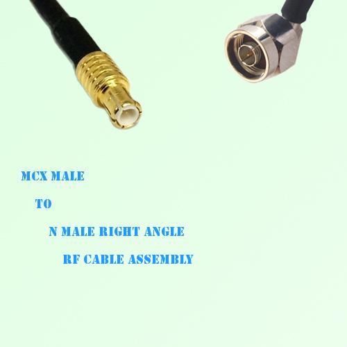 MCX Male to N Male Right Angle RF Cable Assembly