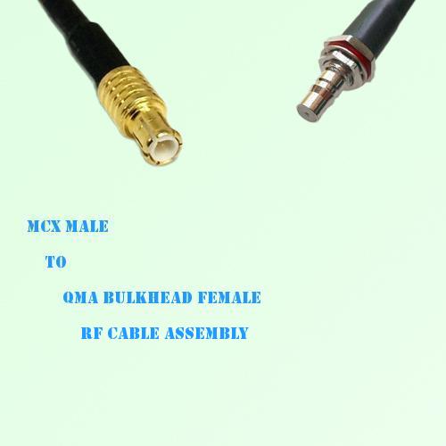 MCX Male to QMA Bulkhead Female RF Cable Assembly