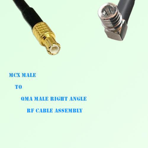 MCX Male to QMA Male Right Angle RF Cable Assembly