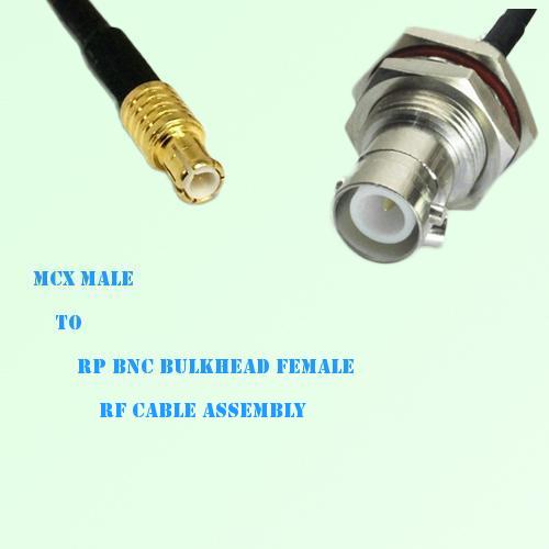 MCX Male to RP BNC Bulkhead Female RF Cable Assembly
