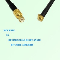 MCX Male to RP MMCX Male Right Angle RF Cable Assembly