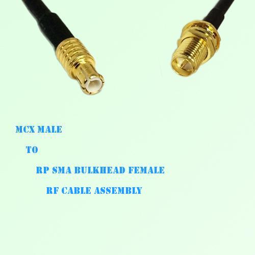 MCX Male to RP SMA Bulkhead Female RF Cable Assembly