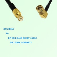 MCX Male to RP SMA Male Right Angle RF Cable Assembly MCX Male to RP SMA Male Right Angle RF Cable Assembly