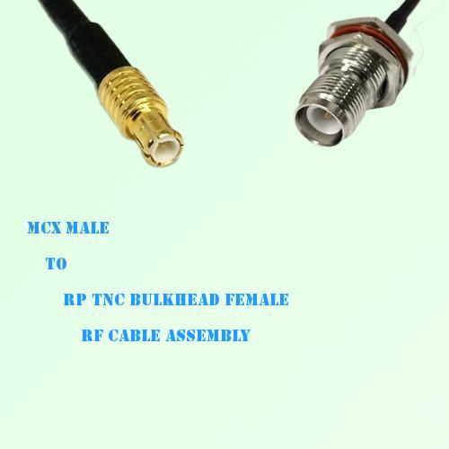 MCX Male to RP TNC Bulkhead Female RF Cable Assembly MCX Male to RP TNC Bulkhead Female RF Cable Assembly