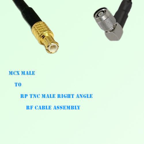 MCX Male to RP TNC Male Right Angle RF Cable Assembly MCX Male to RP TNC Male Right Angle RF Cable Assembly