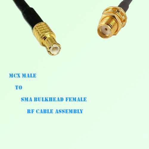 MCX Male to SMA Bulkhead Female RF Cable Assembly