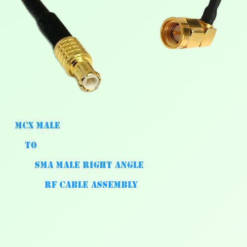 MCX Male to SMA Male Right Angle RF Cable Assembly