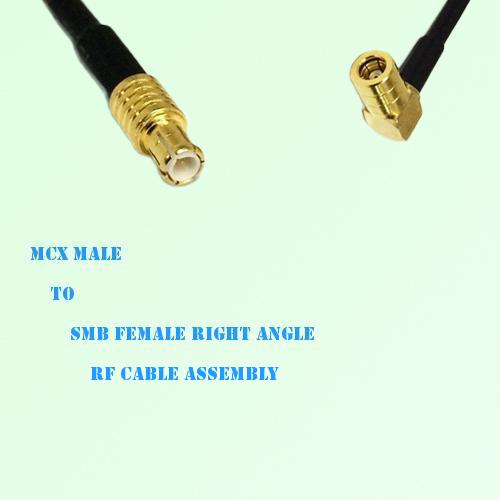 MCX Male to SMB Female Right Angle RF Cable Assembly