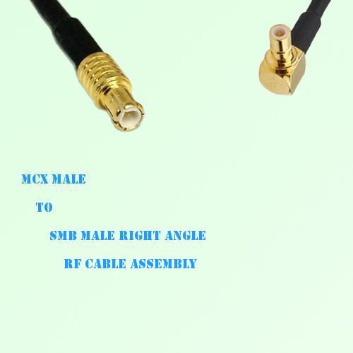MCX Male to SMB Male Right Angle RF Cable Assembly