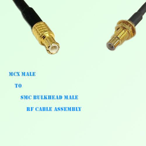 MCX Male to SMC Bulkhead Male RF Cable Assembly