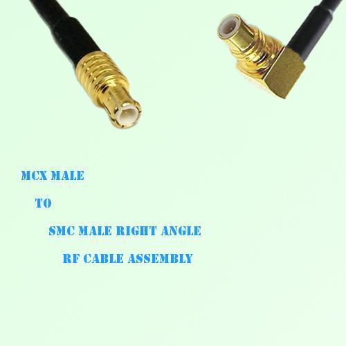 MCX Male to SMC Male Right Angle RF Cable Assembly