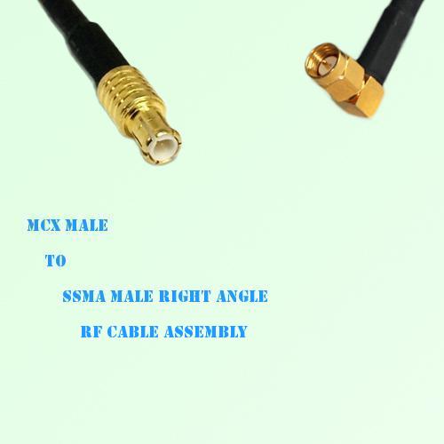 MCX Male to SSMA Male Right Angle RF Cable Assembly MCX Male to SSMA Male Right Angle RF Cable Assembly