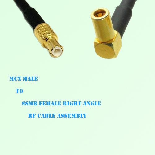 MCX Male to SSMB Female Right Angle RF Cable Assembly