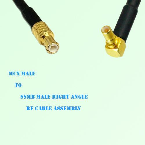 MCX Male to SSMB Male Right Angle RF Cable Assembly
