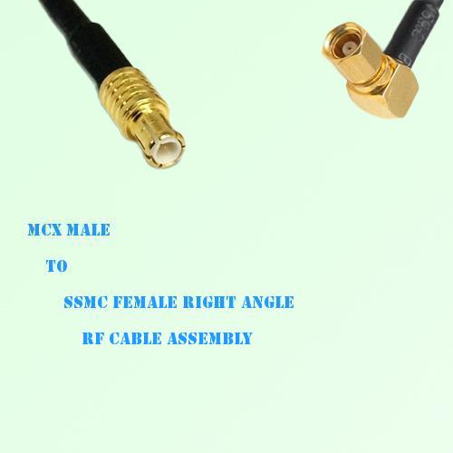 MCX Male to SSMC Female Right Angle RF Cable Assembly
