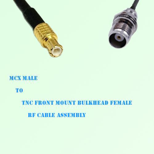 MCX Male to TNC Front Mount Bulkhead Female RF Cable Assembly
