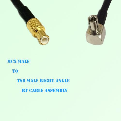 MCX Male to TS9 Male Right Angle RF Cable Assembly