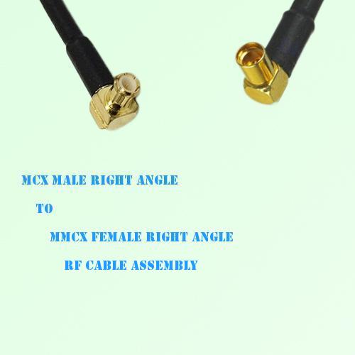 MCX Male Right Angle to MMCX Female Right Angle RF Cable Assembly