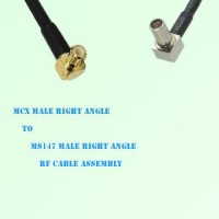 MCX Male Right Angle to MS147 Male Right Angle RF Cable Assembly