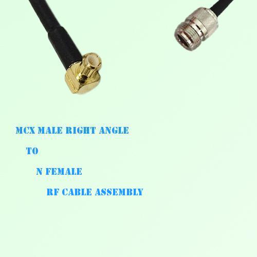 MCX Male Right Angle to N Female RF Cable Assembly