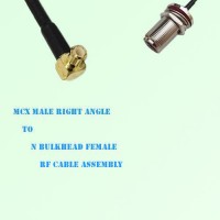 MCX Male Right Angle to N Bulkhead Female RF Cable Assembly