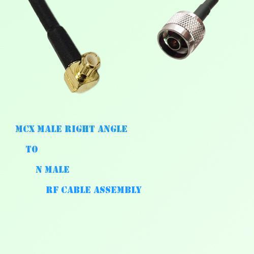 MCX Male Right Angle to N Male RF Cable Assembly