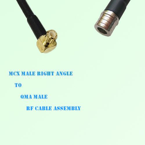 MCX Male Right Angle to QMA Male RF Cable Assembly