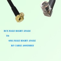 MCX Male Right Angle to QMA Male Right Angle RF Cable Assembly