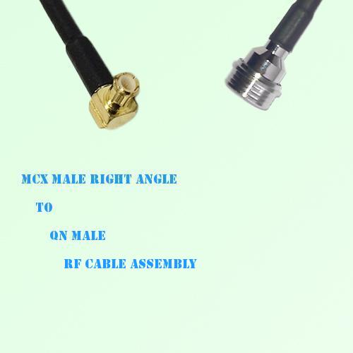 MCX Male Right Angle to QN Male RF Cable Assembly