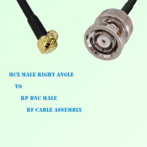MCX Male Right Angle to RP BNC Male RF Cable Assembly