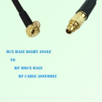 MCX Male Right Angle to RP MMCX Male RF Cable Assembly MCX Male Right Angle to RP MMCX Male RF Cable Assembly