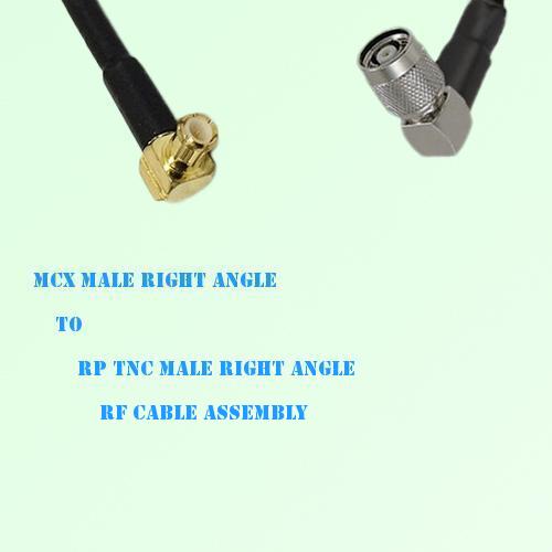 MCX Male Right Angle to RP TNC Male Right Angle RF Cable Assembly MCX Male Right Angle to RP TNC Male Right Angle RF Cable Assembly
