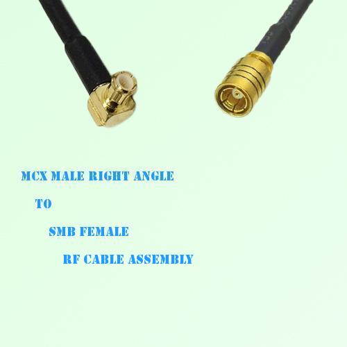MCX Male Right Angle to SMB Female RF Cable Assembly MCX Male Right Angle to SMB Female RF Cable Assembly