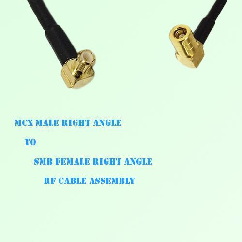 MCX Male Right Angle to SMB Female Right Angle RF Cable Assembly