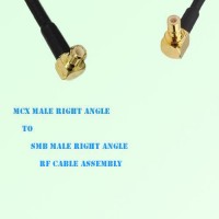 MCX Male Right Angle to SMB Male Right Angle RF Cable Assembly