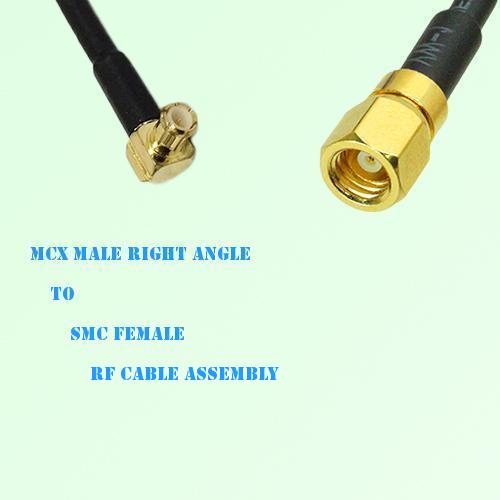 MCX Male Right Angle to SMC Female RF Cable Assembly