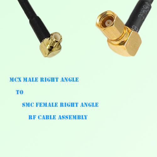 MCX Male Right Angle to SMC Female Right Angle RF Cable Assembly