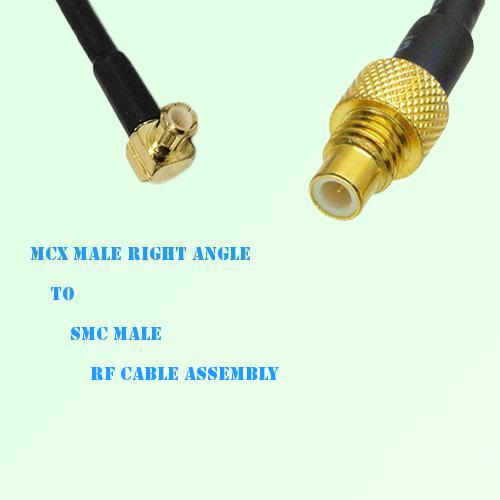 MCX Male Right Angle to SMC Male RF Cable Assembly