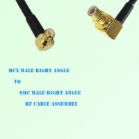 MCX Male Right Angle to SMC Male Right Angle RF Cable Assembly