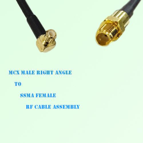 MCX Male Right Angle to SSMA Female RF Cable Assembly