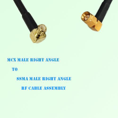 MCX Male Right Angle to SSMA Male Right Angle RF Cable Assembly
