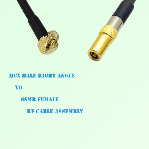 MCX Male Right Angle to SSMB Female RF Cable Assembly