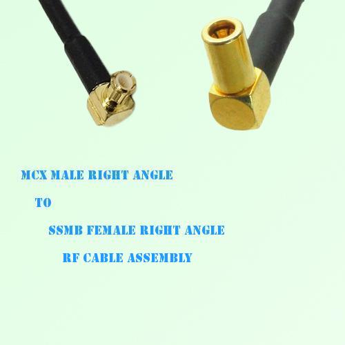 MCX Male Right Angle to SSMB Female Right Angle RF Cable Assembly