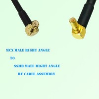 MCX Male Right Angle to SSMB Male Right Angle RF Cable Assembly
