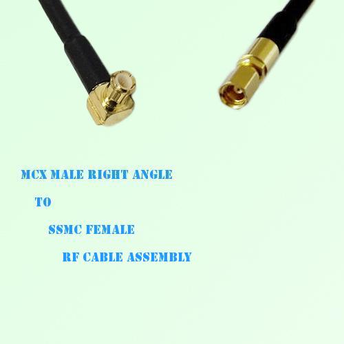 MCX Male Right Angle to SSMC Female RF Cable Assembly