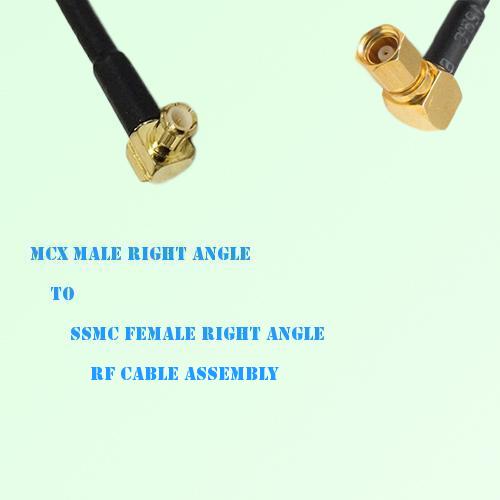 MCX Male Right Angle to SSMC Female Right Angle RF Cable Assembly